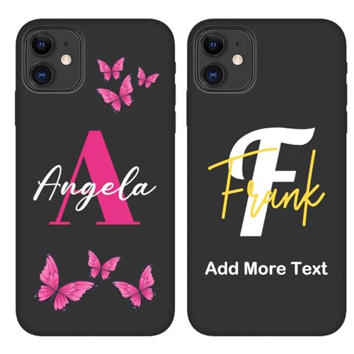 Custodia Personalizzata Compatibile con Apple iPhone 11 - Cover Personalizzata con Monogramma di Iniziale/Lettera, Stili Classici per Donna Farfalla e Uomo, Custodia Protettiva in Silicone Sottile