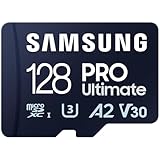 Samsung Carte Mémoire MicroSDXC, PRO Ultimate MB MY128SA/WW, 128 Go, vitesse de lecture jusqu'à 200 Mo/s, fournie avec adaptateur SD