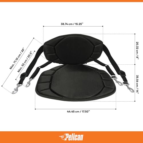 Pelican Boats - Asiento Universal Ajustable para Kayak Sit-on-top o SUP - Cojín Repelente al Agua con Respaldo, Negro miniatura 5