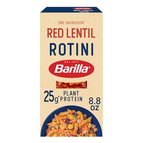 Barilla Red Lentil Rotini Pasta, 8.8 oz - Vegan, Gluten Free, Non GMO & Kosher - Made with Plant Based Protein