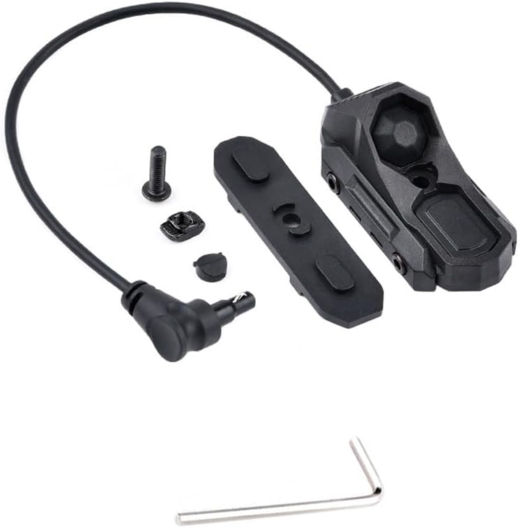 Tactical Modular Wire Dual Button Remote Activation Pressure Switch for M600/M300 Series Scout Flashlight and Light (SF Plug, Black)