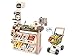 Supermarket Play Set Kids Pretend Play 64-Piece Grocery Store Toy with Shopping Cart, Scanner, Register & Play Food for Kids Toddlers for 3 4 5 6 Years
