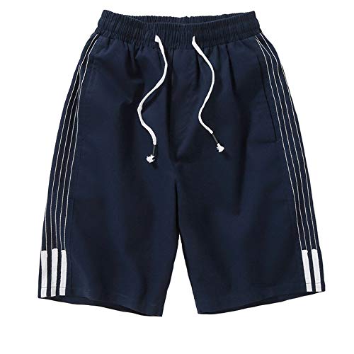 COPAUL Pantalon de Bain décontracté d'été pour Homme, Short de Plage à Cordon avec Doublure dans Les Poches, Bleu foncé, Taille 5XL
