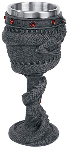 Nemesis Now Dragon Coil Goblet 20cm Black, Resin w/stainless steel insert - Image 4