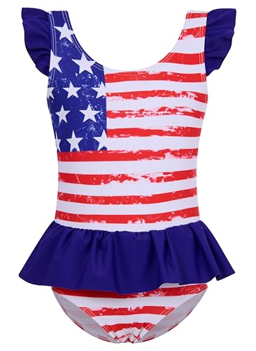 Image of Toddler Girls One Piece Ruffle Swimsuit Mermaid Bathing Suit 2-7Y | UPF 50+ quick-dry girls swimsuit,Cute flutter sleeves and ruffled hem,Mermaid Swimwear for pool,party,beach vacation.