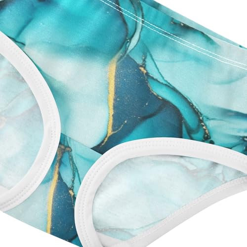 Joisal Cotton Toddler Underwear Floral Aesthetic Turquoise Art Cute Panties Girl Artistic Briefs Kids Undies 2t4