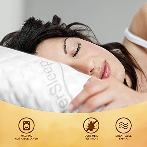 Pillow Premium Adjustable Loft-Shredded Memory Foam for Home & Hotel Collection + Washable Removable Cooling Bamboo Derived Rayon Cover - Image 5