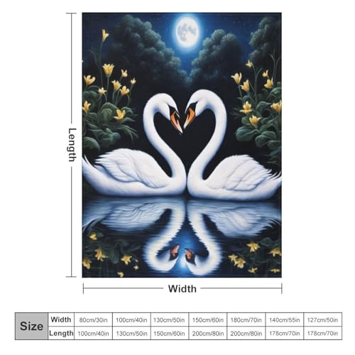 Couverture en flannel motif cygne une douceur infinie pour réchauffer votre intérieur