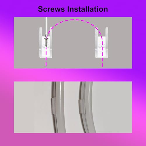 Image of Neon Rope Light Mounting Brackets, Clear Fixing Clips with Screws and Nail-Free Glue, for 8x16mm RGB+IC WiFi LED Rope Light, Neon Signs DIY(20Clips, 20Screws)