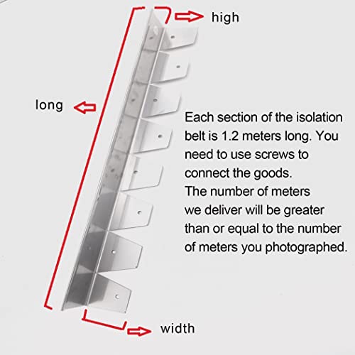 ZXNQ Landscape Edging Border,with Anchoring Stakes Top Commercial Grade Plastic Garden Border,Stainless steel Premium Yard Edging Fence,100 * 50*thickness 1mm,3m