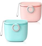 Infant Milk Container,RoadLoo 2Pcs Milk Powder Dispenser Travel Milk Powder Container Portable Mi...