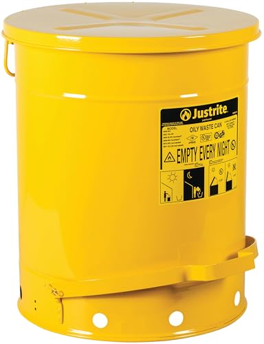 Justrite 14 Gallon Galvanized Steel Oily Waste Can