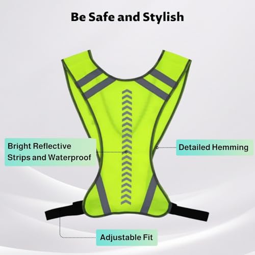 Lyivisk Reflektierende Warnweste für Fahrrad & Motorrad Erwachsene & Kinder Verstellbare Sicherheitsweste mit Tasche Atmungsaktiv für Joggen Wandern Outdoor