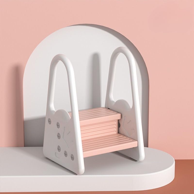 Vilom 踏み台 子供用 2段 手すり付き 滑り止め 安全 昇降ステップ キッズ 北欧 おしゃれ 洗面所 トイレ キッチン スツー