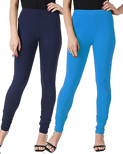 Image of Ultra Soft Cotton Slim fit Solid Color Attractive Casul wear Leggings for Womens - Pack of 2 pcs