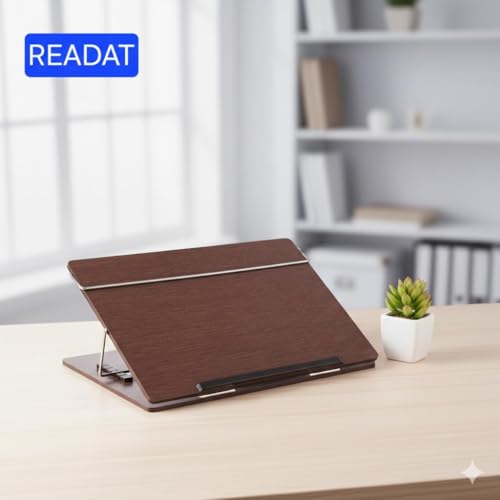 Image of Wooden Laptop Stand Desk Organizer for Writing /Sketching Stand || Table Top || Reading Stand Wooden Desk Organizer (Brown, 16x12 inches)