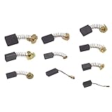 Alnicov 40er-Pack Ersatzkohlebürsten Für Elektrowerkzeuge, 10 Größen, Universal-Bohrer, Sägeschleifer, Langlebiges Graphitmaterial, Geflochtener Kupferdraht, PVC-Aufbewahrungsbox