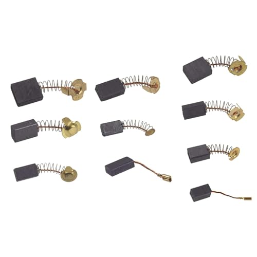 Alnicov 40er-Pack Ersatzkohlebürsten Für Elektrowerkzeuge, 10 Größen, Universal-Bohrer, Sägeschleifer, Langlebiges Graphitmaterial, Geflochtener Kupferdraht, PVC-Aufbewahrungsbox