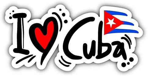 Calcomanía para parachoques de automóvil, con eslogan de viaje I Love Cuba, 6 x 3 pulgadas