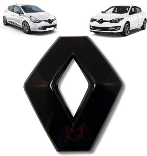 Grille de pare-chocs avant noir/argenté avec insigne diamant pour Clio IV/Captur/Megane III 628909470R (noir)