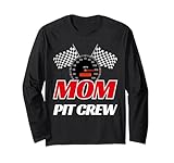 mom pit crew race car festa di compleanno da corsa maglia a manica