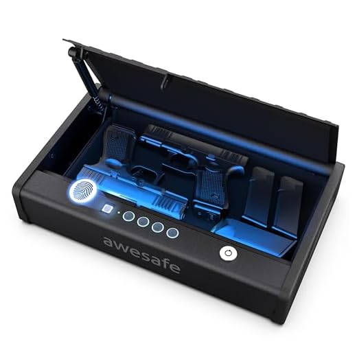 awesafe Upgraded Size Gun Safe with Fingerprint Biometric, Keypad Password and Key Lock for Two Handgun Capacity