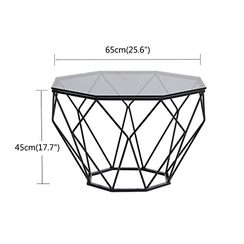 Table basse en verre trempé de qualité supérieure noire - 4