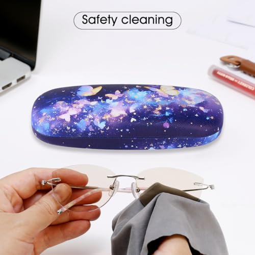 Image of PERFECTSIGHT Hard Shell Eyeglasses Case, PU Leather Protective Glasses Case, Cute Eyeglass Case for Women Men Girls