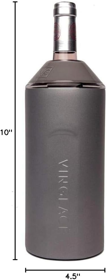 Personalized Vinglacé Wine & Champagne Bottle Chiller - A Unique Customized Gift for Wine Lovers (Graphite)