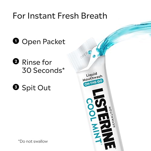 Image of Listerine Alcohol Free Mouthwash Packets, Cool Mint, 0.33 fl. oz, 30 Pack