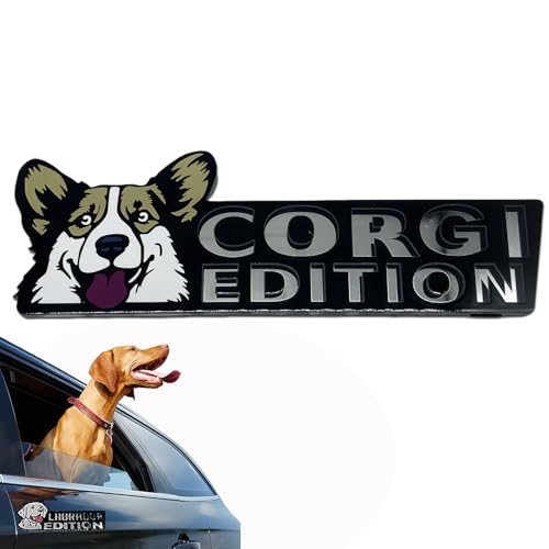 Image of Car Emblem: Dog Car Badge Laser Cutting Emblem Cool Decals Trucks German Shepherd Badge Corgi Edition Doodle Golden Retriever Vehicles Dachshund Addition Rottweiler (Corgi)