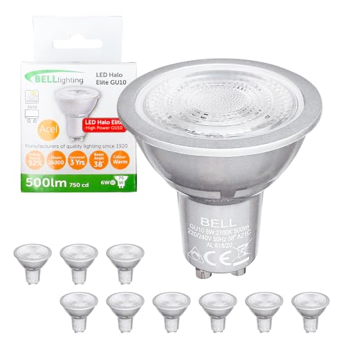 Image of Bell Lighting LED GU10 Bulb 6W, Warm White 2700K, Dimmable, Pack of 10