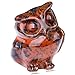 QINJIEJIE Golden Swan Crystals Owl Figurines Natural Carved Stone Decor Polished Gemstone Statue Home Desk Sculpture Room House Office Animal Decorations Pocket Energy Gifts for Women