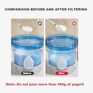 lomonmen Colino per Yogurt Greco,Filtro Yogurt Greco con Coperchio,Separatore di Siero di Latte per Yogurt con Maglia Fine per Yogurt Greco,Succhi di Frutta,Latte,Tè (blu)