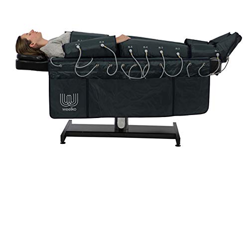 Pressoterapia professionale con display touch screen e 4 programmi di lavoro. Dispone di gambali, fascia addominale, braccioli e stivali. Weelko Hightech