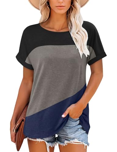 KISSMODA Summer Short Sleeve T Shirt Loose Fit Casual Dressy Women Top 2025 Trendy Ladies Fashion Blouses(S-3XL)