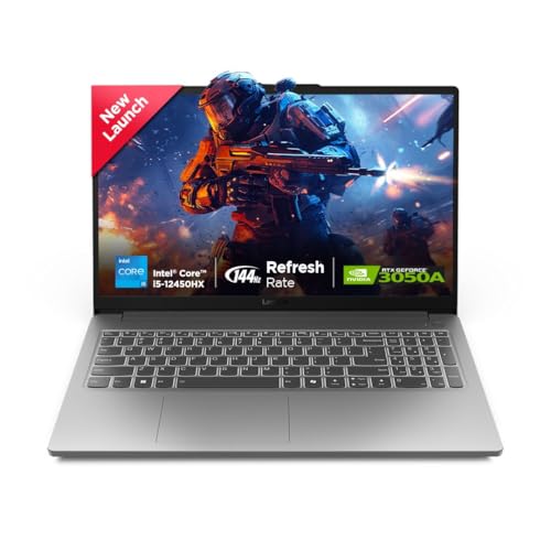 Image of Lenovo LOQ Essential Intel Core i5-12450HX|NVIDIA RTX 3050A 4GB (16GB RAM /512GB SSD /144Hz Refresh Rate /15.6 inch (39.6cm) /Windows 11 /Office Home 2024 /3 Mon. Game Pass /Grey /1.8Kg), 83LK00AUIN Gaming Laptop