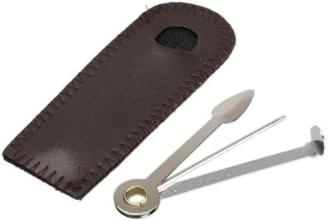3-in-1 Tobacco Pipe Tool Set, Stainless Steel Pipe Cleaning Tool with Tamper Reamer and Pick, Portable Pipe Cleaner Tool with Leather Pouch