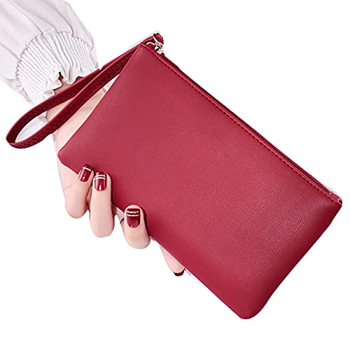 Damen Geldbörse Lange Tasche Null Geldbörsen Reißverschluss Mehrzweck PU Luxus Mode Handtasche Cover