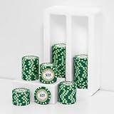 SODFAS 100 Piece Clay Poker Chips 14 Grams Heavyweight Clay Composite Casino 40mm Chips for Texas Hold’em Game Night (D $25)