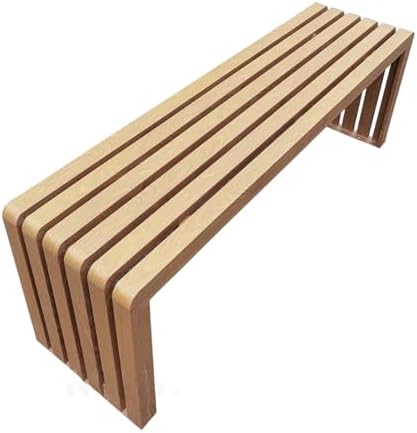 Outdoor Garden Bench 2-4 Seater, Heavy-Duty Galvanized Steel, All-Weather Wood Grain Finish, Ideal for Parks, Patios, Porches & Communities (Multi-Colored, 150x40x45cm)