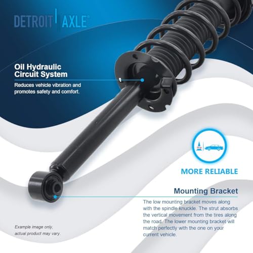 Image of Detroit Axle - 2.4L Front Knuckles Struts Sway Bars for 2003-2007 Honda Accord 2004 2005 2006 Steering Knuckles and Wheel Hub, Front & Rear Struts w /Coil Spring, Sway Bars [Manual Transmission]