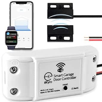 Smart Garage Door Opener - Universal WiFi Remote Controller Compatible with Alexa, Google Home, iPhone, Siri, Android