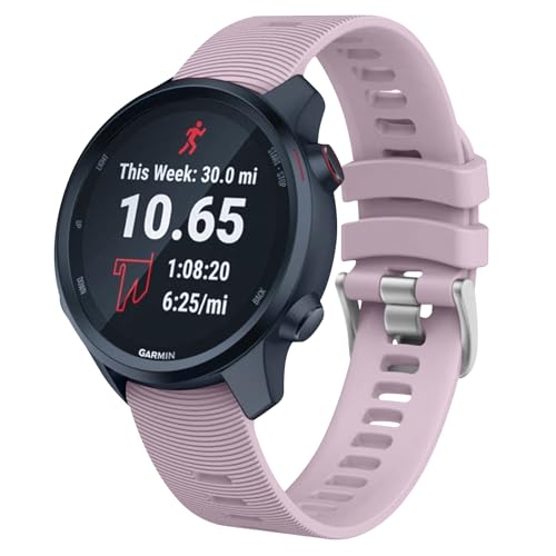 Image of Tobfit 20mm Straps Compatible with Garmin Forerunner 165 /165 Music, Forerunner 55 /158,245 /245 Music, 645 /645 Music Band for Women Men, Silicone Strap for Garmin Watch
