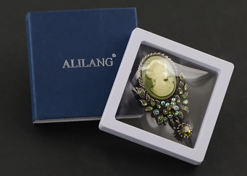 Image of Alilang Vintage Inspired Crystal Rhinestone Victorian Lady Cameo Brooch Pin Maiden Flower Pendant