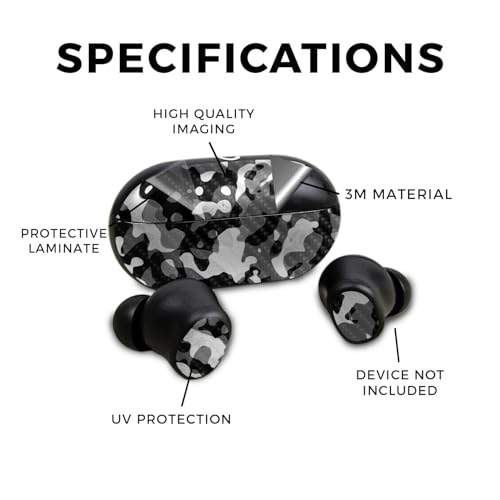 Image of Carbon Fiber Skin Compatible with Beats Solo Buds - Black Modern Camo - Premium 3M Vinyl Protective Wrap Decal Cover - Easy to Apply | Crafted in The USA by MightySkins