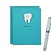 Handmade Tooth Thank You Card with Matching Envelope – Single Teal Blank Dentist Greeting Card - Perfect Graduation Gift for Dentist - Nursing - Medical Assistant Gifts