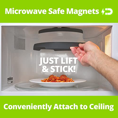 Image of HOVER COVER Magnetic Microwave Splatter Cover - 10 inch Collapsible - Graphite