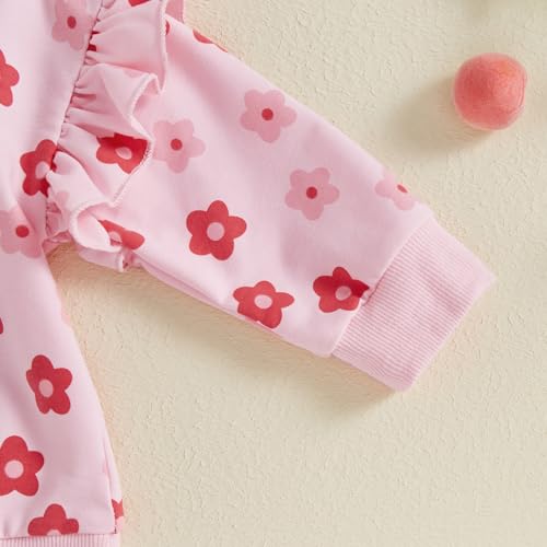 Toddler Baby Girl Clothes Long Sleeve Floral Sweatshirt Shirt Top+Pants Infant Fall Winter Outfits4