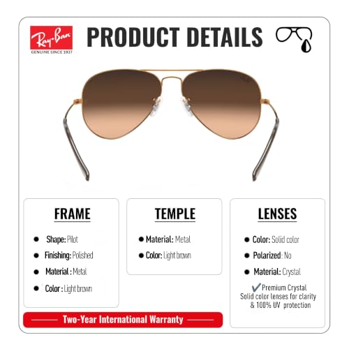 Image of Ray-Ban RB3025 AVIATOR GRADIENT Sunglasses with Official Eyewear Kit